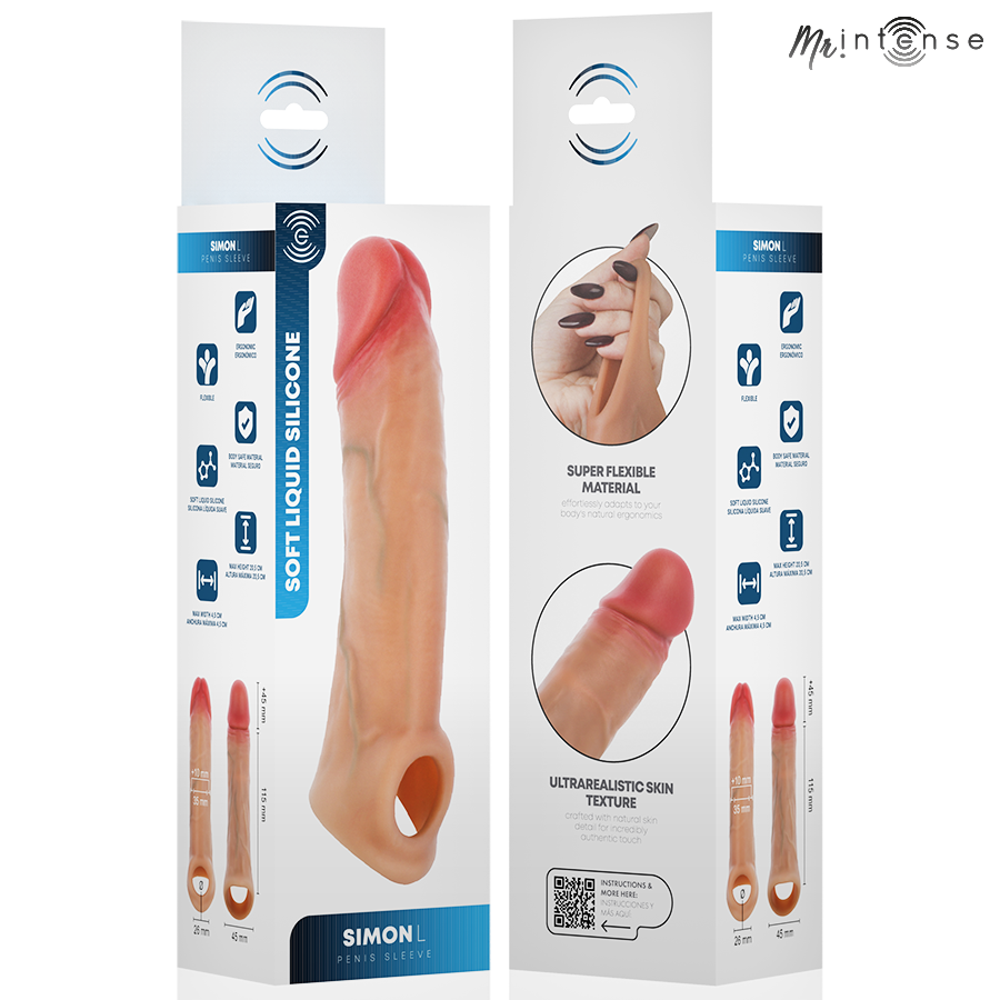 MR INTENSE - SIMON L FUNDA PARA PENE SILICONA 16 CM -Ø- 4.5 CM