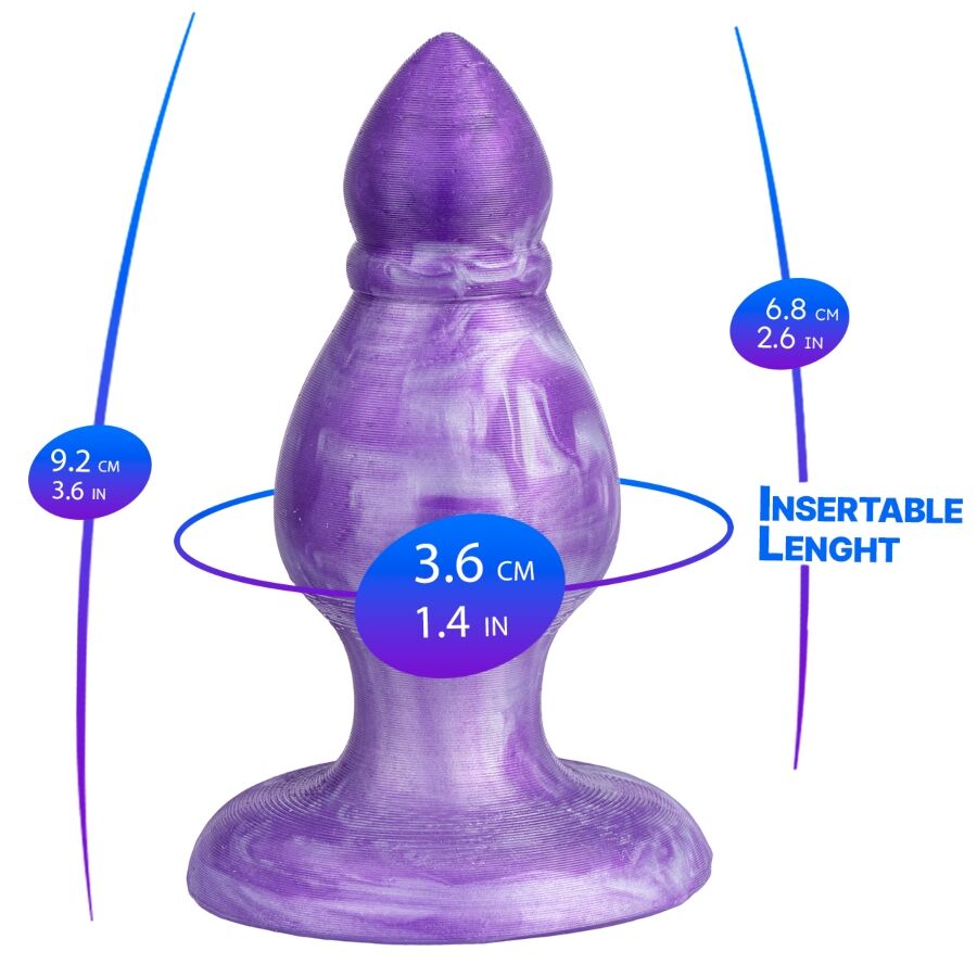 SILEXD - QUEEN PLUG ANAL FANTASY SILICONA LIQUIDA TERMOREACTIVO LILA 9.2 CM