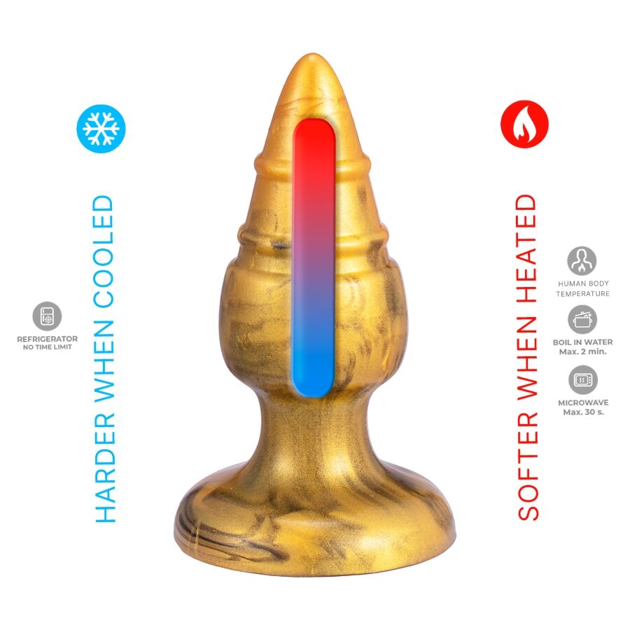 SILEXD - GOLDY PLUG ANAL FANTASY SILICONA LIQUIDA TERMOREACTIVO ORO 9.2 CM