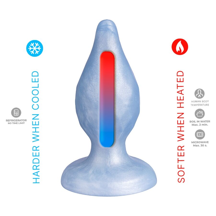 SILEXD - DIAMOND PLUG ANAL FANTASY SILICONA LIQUIDA TERMOREACTIVO AZUL PERLA 9.2 CM