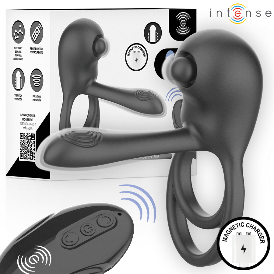INTENSE - SPIKE ANILLO VIBRADOR PARA PENE CON CONTROL REMOTO