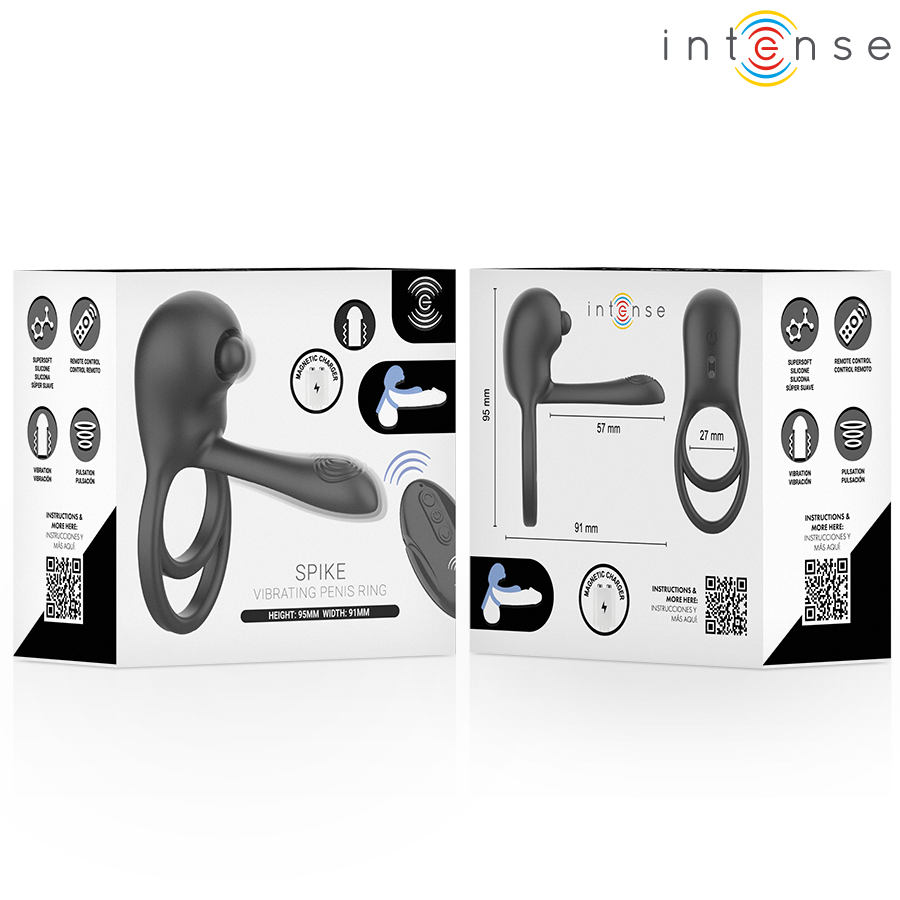 INTENSE - SPIKE ANILLO VIBRADOR PARA PENE CON CONTROL REMOTO