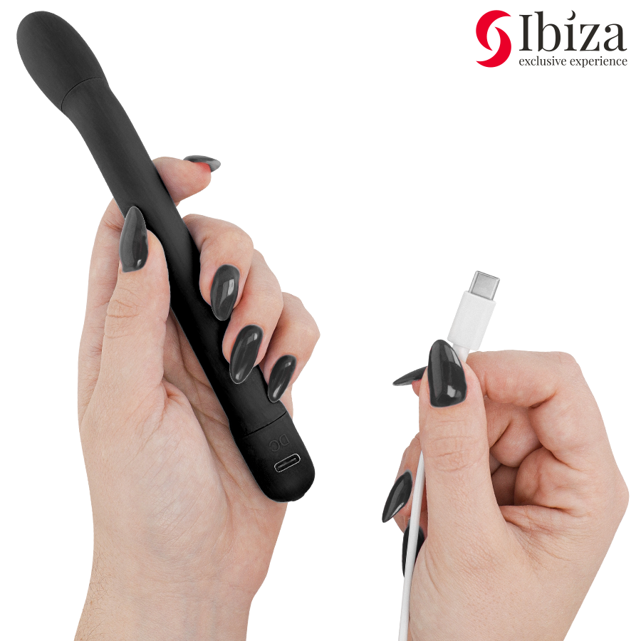 IBIZA - VIBRADOR DE PUNTO G CON VIBRACIÓN NEGRO