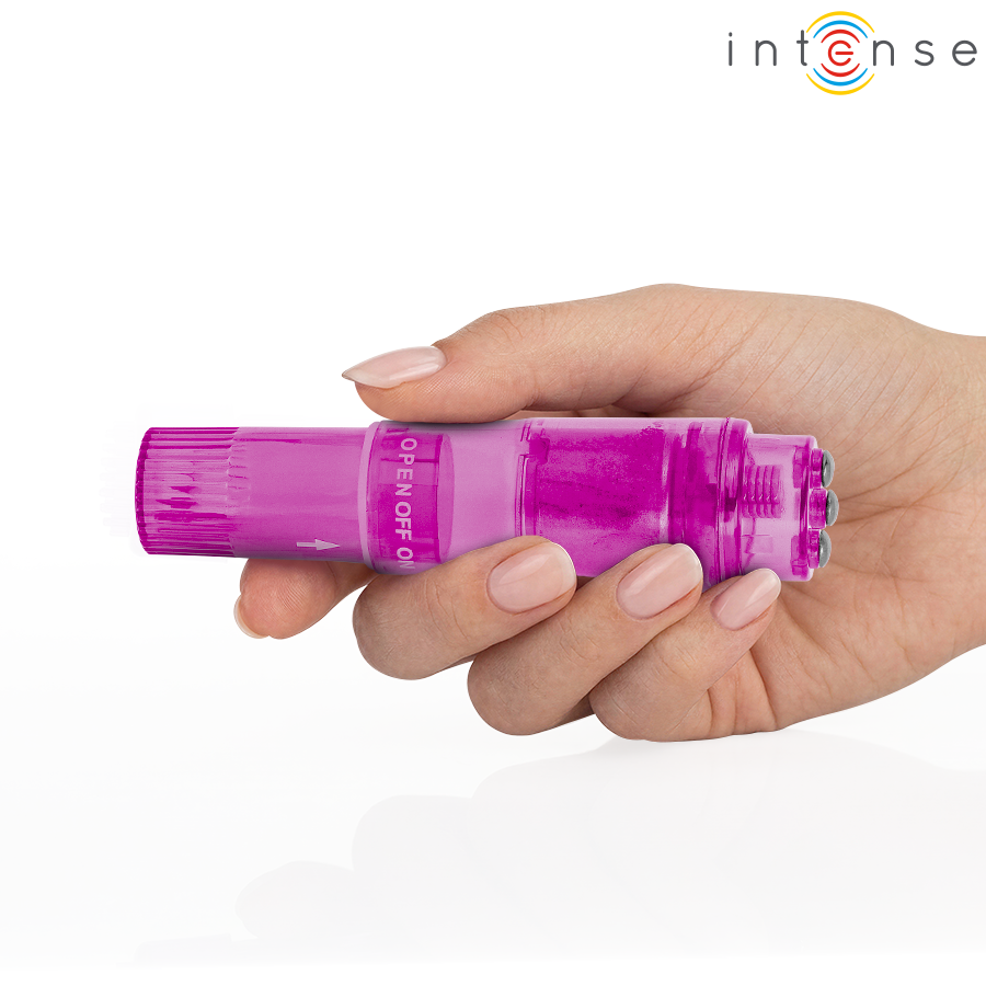 INTENSE - KURT MINI MASAJEADOR CON 4 CABEZALES INTERCAMBIABLES ROSA