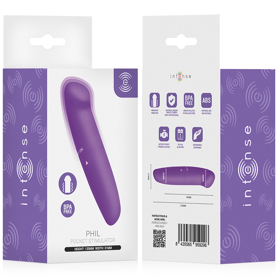 INTENSE - PHIL VIBRADOR PUNTO G LILA 13 CM