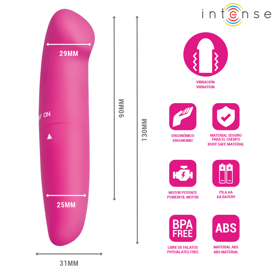 INTENSE - PHIL VIBRADOR PUNTO G ROSA 13 CM