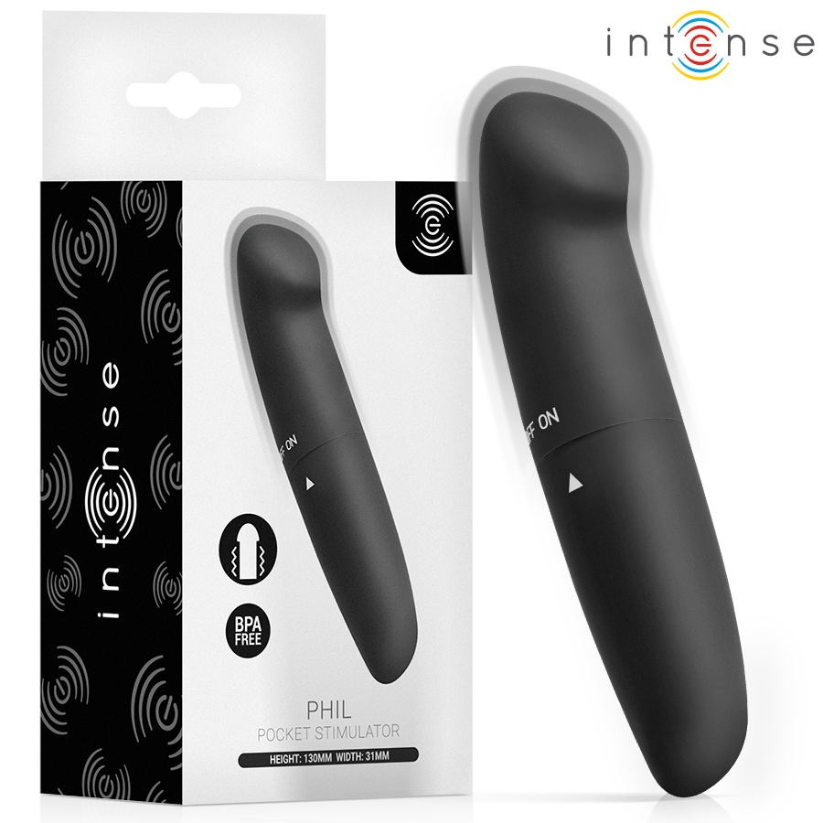 INTENSE - PHIL VIBRADOR PUNTO G NEGRO 13 CM