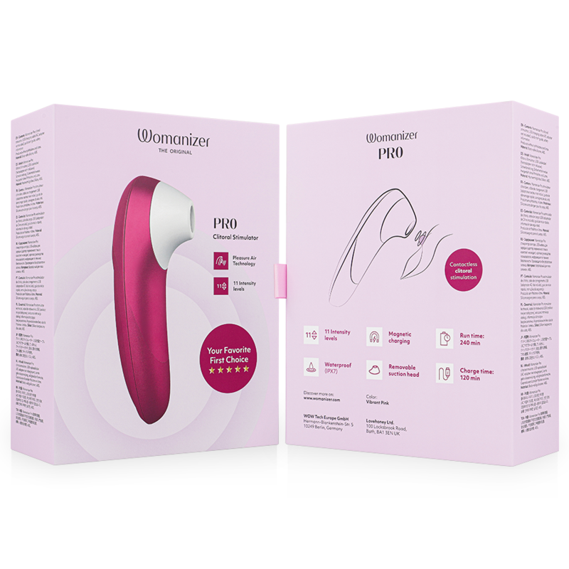 WOMANIZER - PRO VIBRANT ESTIMULADOR DE CLÍTORIS ROSA
