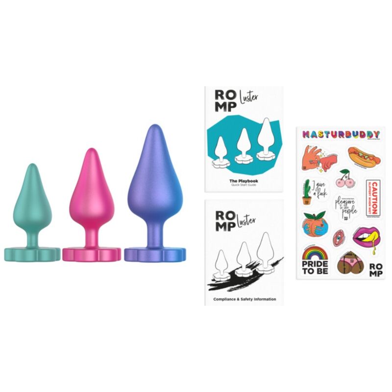 ROMP - LUSTER KIT DE ENTRENAMIENTO ANAL S/M/L CON BASE EN FORMA DE FLOR