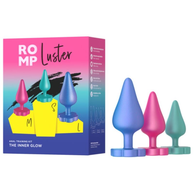 ROMP - LUSTER KIT DE ENTRENAMIENTO ANAL S/M/L CON BASE EN FORMA DE FLOR