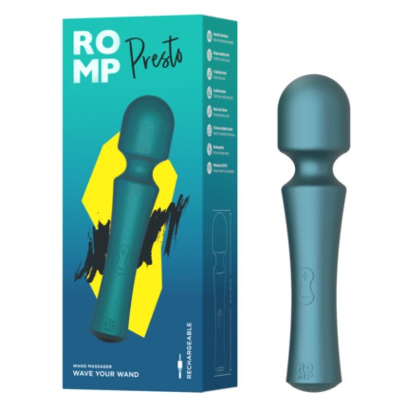 ROMP - PRESTO MINI WAND VIBRADOR CABEZAL FLEXIBLE VERDE
