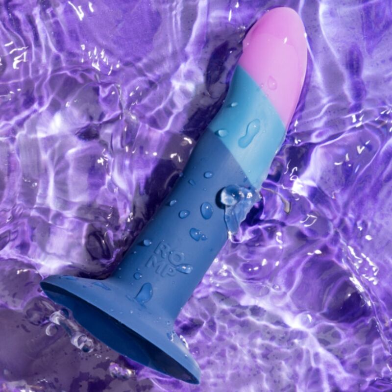 ROMP - PICCOLO DILDO SILICONA CON VENTOSA TRICOLOR 14 CM