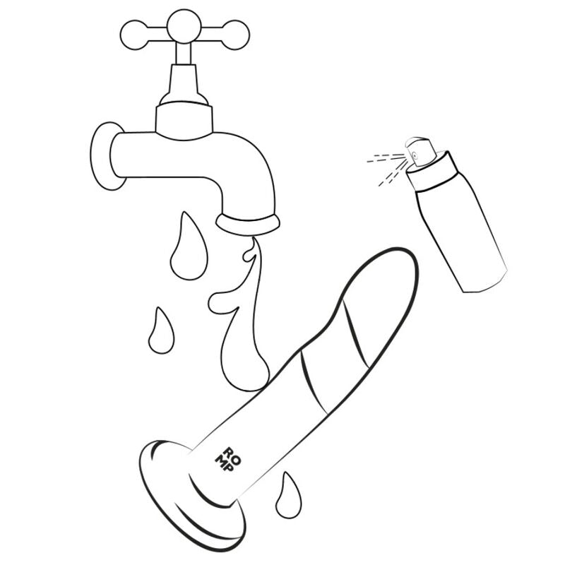 ROMP - DIZI DILDO SILICONA CON VENTOSA TRICOLOR 18 CM