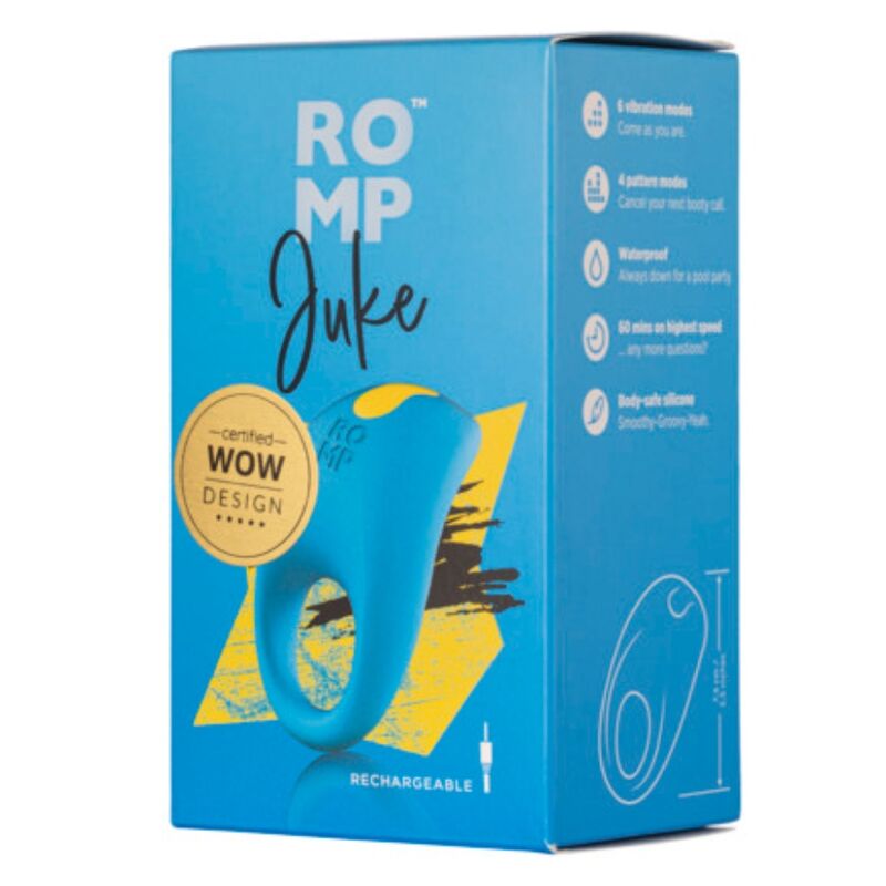 ROMP - JUKE ANILLO DE SILICONA PARA PENE CON VIBRADOR DE ESTIMULACIÓN DE CLÍTORIS