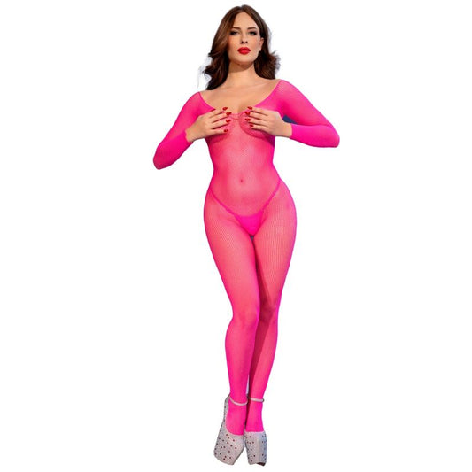 CHILIROSE - CR 4894 BODYSTOCKING MALLA ROSA NEON S/M