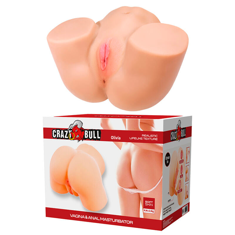 CRAZY BULL - OLIVIA MASTURBADOR VAGINAL Y ANAL DOBLE CON VIBRACIÓN