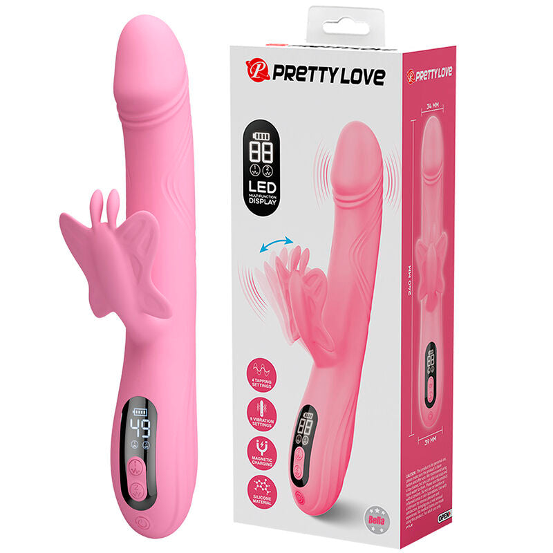 PRETTY LOVE - BELLA VIBRADOR RABBIT CON ESTIMULACIÓN MARIPOSA Y LED ROSA