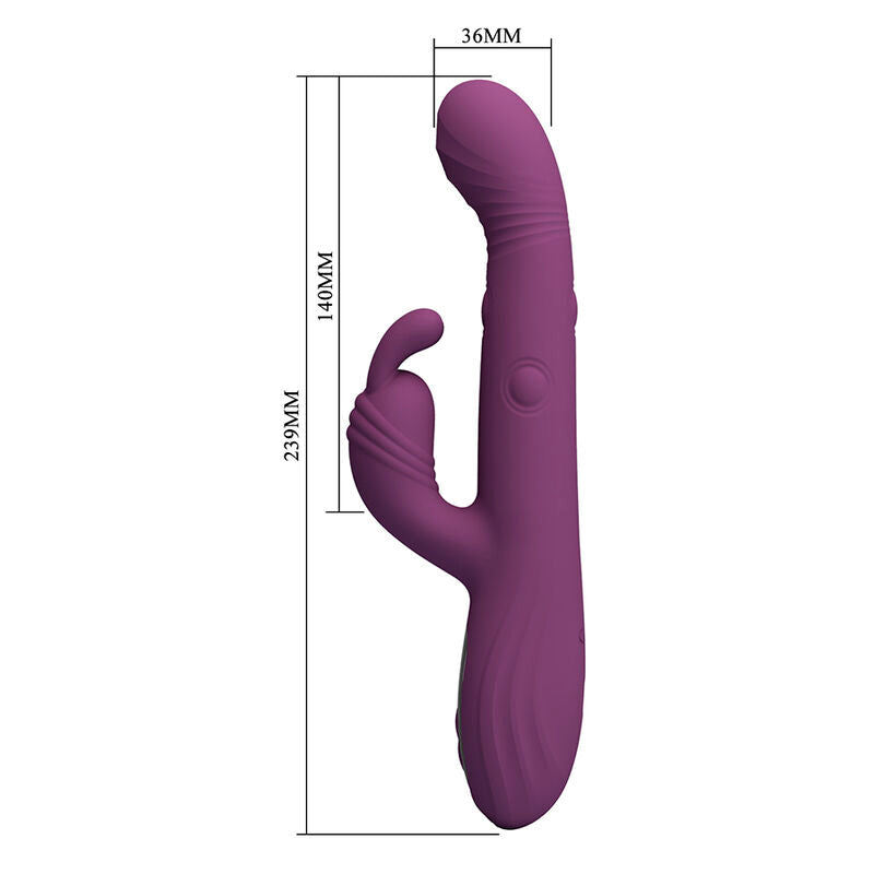 PRETTY LOVE - DEE VIBRADOR RABBIT MULTIFUNCIÓN OSCILANTE Y PERCUTOR MORADO