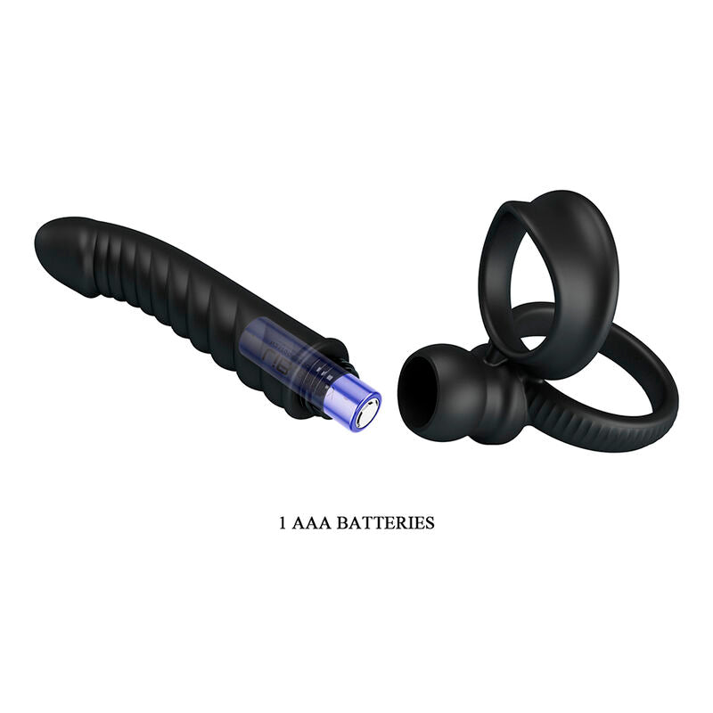 PRETTY LOVE - MERRITT VIBRADOR ANAL CON ANILLO Y VIBRACIÓN NEGRO