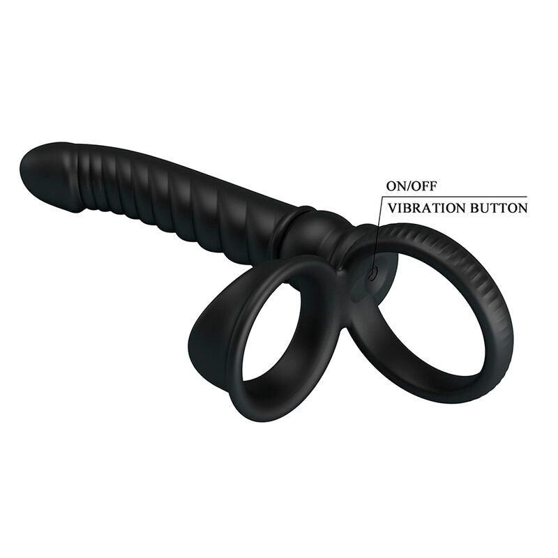PRETTY LOVE - MERRITT VIBRADOR ANAL CON ANILLO Y VIBRACIÓN NEGRO