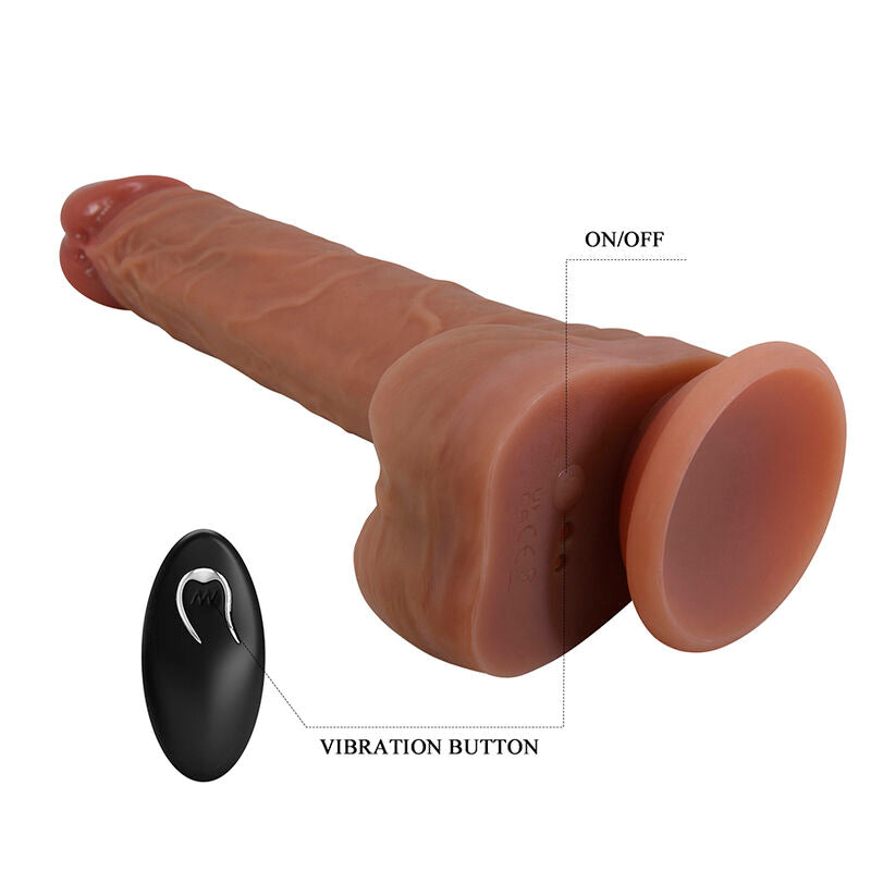 PRETTY LOVE - JONATHAN VIBRADOR REALÍSTICO CON EMPUJE MARRÓN CONTROL REMOTO
