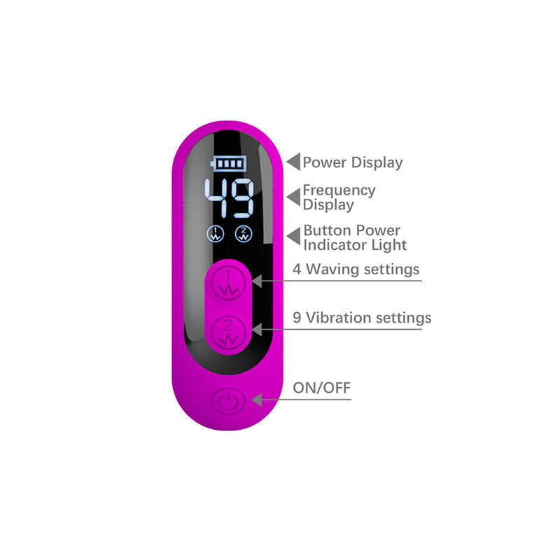 PRETTY LOVE - YALANDA VIBRADOR RABBIT OSCILANTE CON PANTALLA LED MORADO