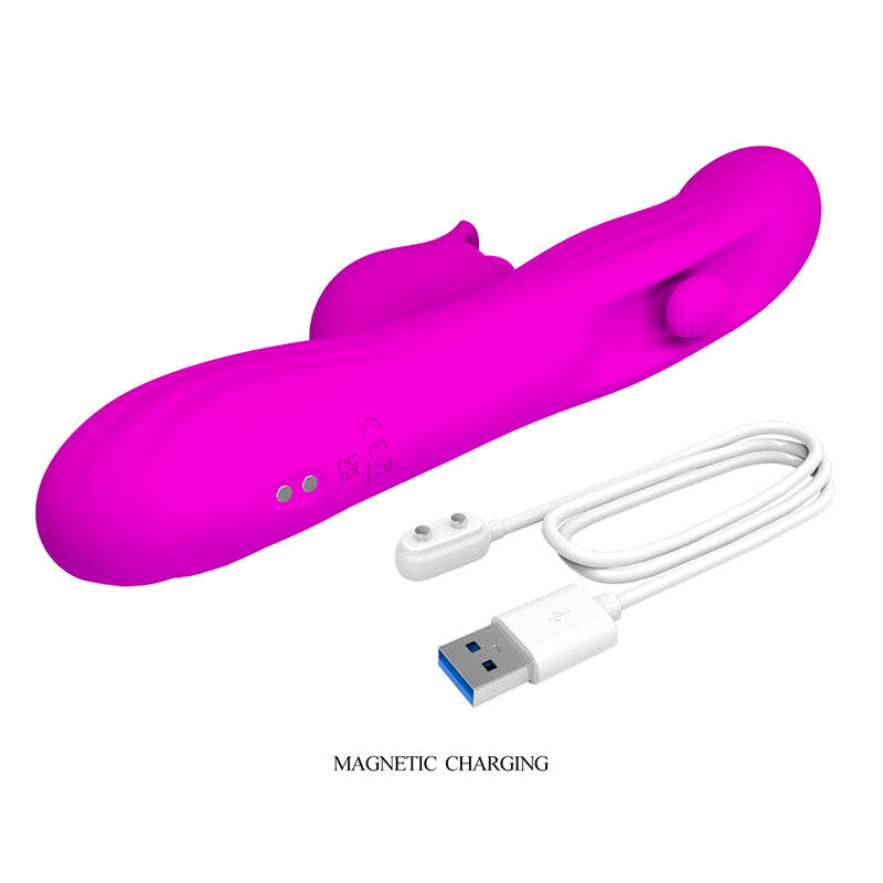 PRETTY LOVE - YALANDA VIBRADOR RABBIT OSCILANTE CON PANTALLA LED MORADO