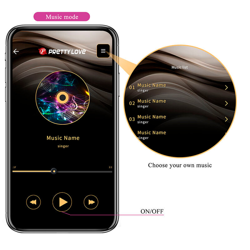 PRETTY LOVE - KLAY VIBRADOR HUEVO CON EMPUJE APP CONTROL MORADO