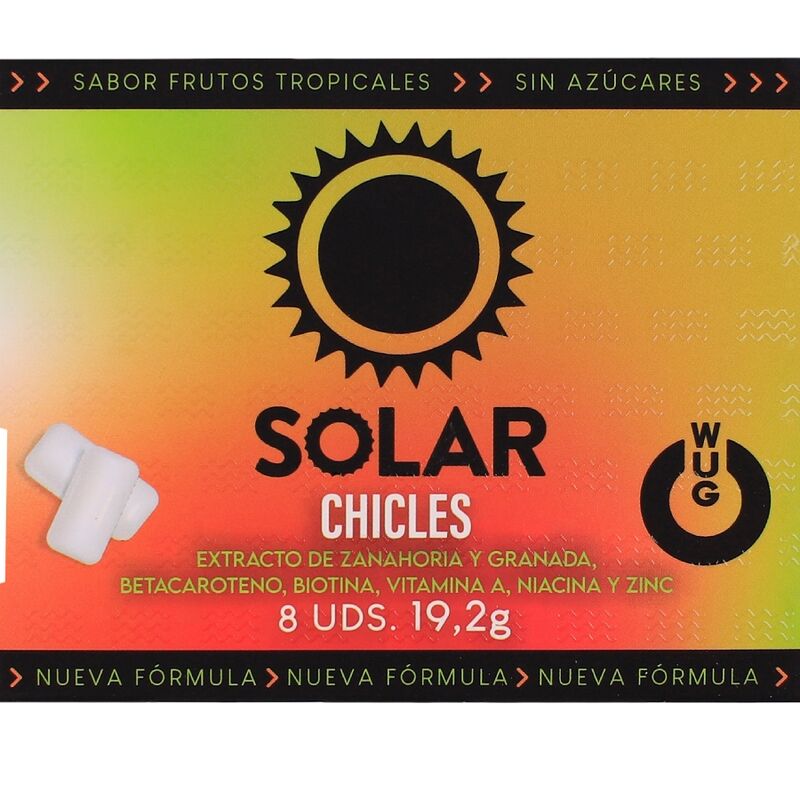 WUG Solar - El chicle que prepara tu piel para el sol BLISTER 8 UDS