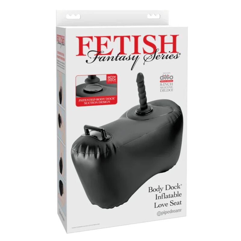 FETISH FANTASY SERIES - SILLÓN HINCHABLE BODY DOCK CON DILDO 69,2 CM NEGRO