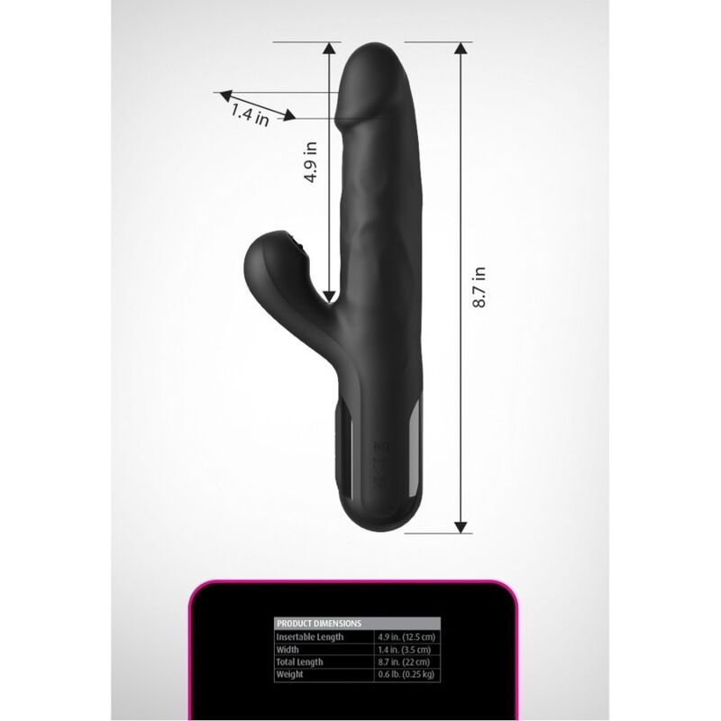 FETISH FANTASY SERIES - VIBRADOR RABBIT SONIX SILICONE THRUSTER NEGRO
