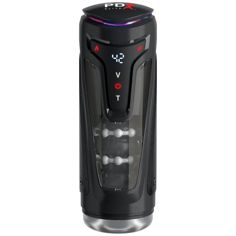 PDX ELITE - MASTURBADOR AUTOMÁTICO MOTO-BATOR PRO THRUSTING STROKER VIBRADOR Y CALOR 26.5 CM
