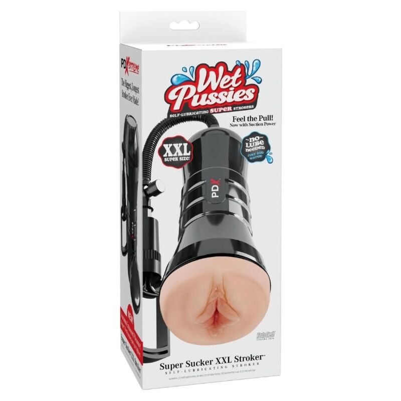 PDX EXTREME -WET PUSSIES MASTURBADOR VAGINA XXL SUPER SUCKER LIGHT CON SUCCIÓN 27.3 CM