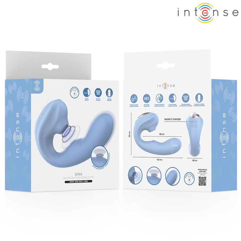 INTENSE - GINA ESTIMULADOR DE CLÍTORIS MULTIFUNCIÓN AZUL