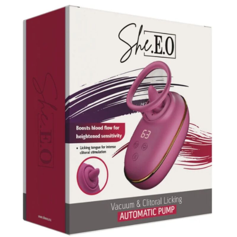 SHE.E.O - BOMBA AUTOMÁTICA ESTIMULADORA DE CLÍTORIS CON EFECTO LICKING MORADA
