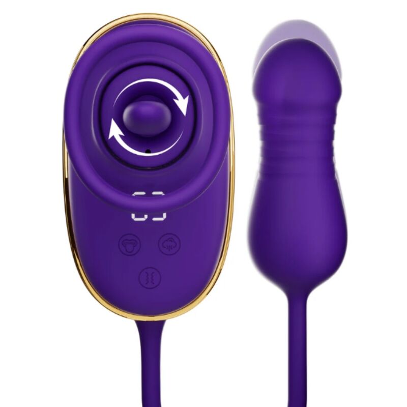 SHE.E.O - SUCCIONADOR DE CLÍTORIS CON EFECTO LICKING Y ESTIMULADOR ANAL MORADO