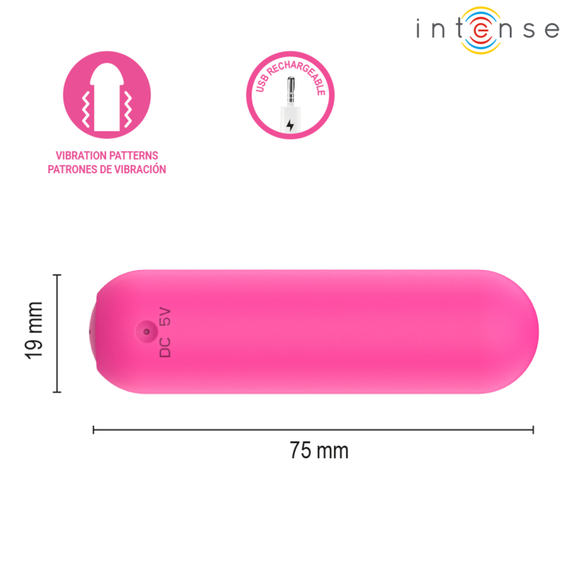 INTENSE - JUDY BALA VIBRADORA RECARGABLE CON CONTROL REMOTO ROSA