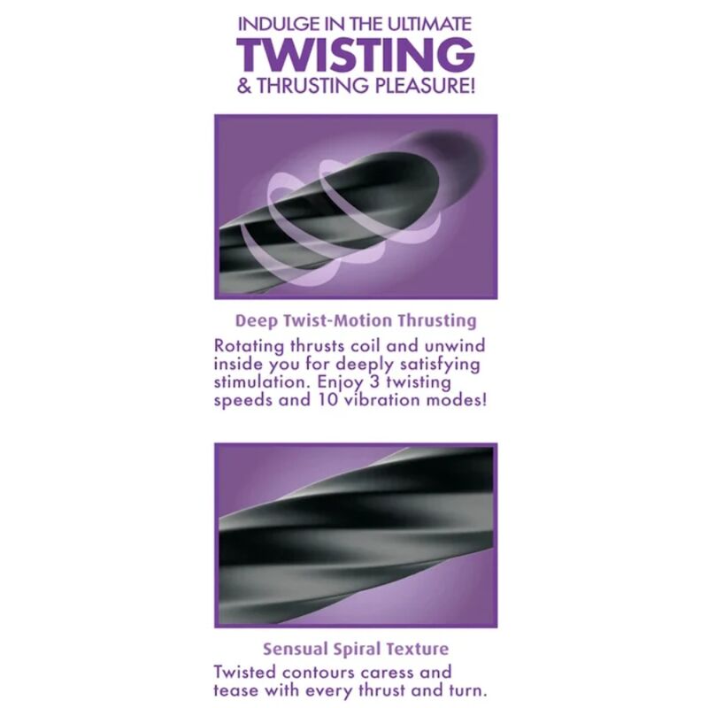ANAL FANTASY ELITE - TWIST ECSTASY ESTIMULADOR ANAL GIRATORIO RECARGABLE