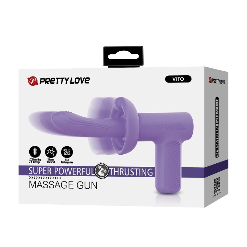 PRETTY LOVE - VITO PISTOLA DE MASAJE CON EMPUJE 5 MODOS MORADO