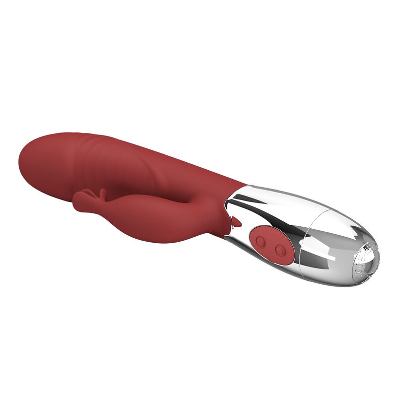PRETTY LOVE - VIBRADOR RABBIT ROSEWOOD 30 FUNCIONES RECARGABLE USB ROJO
