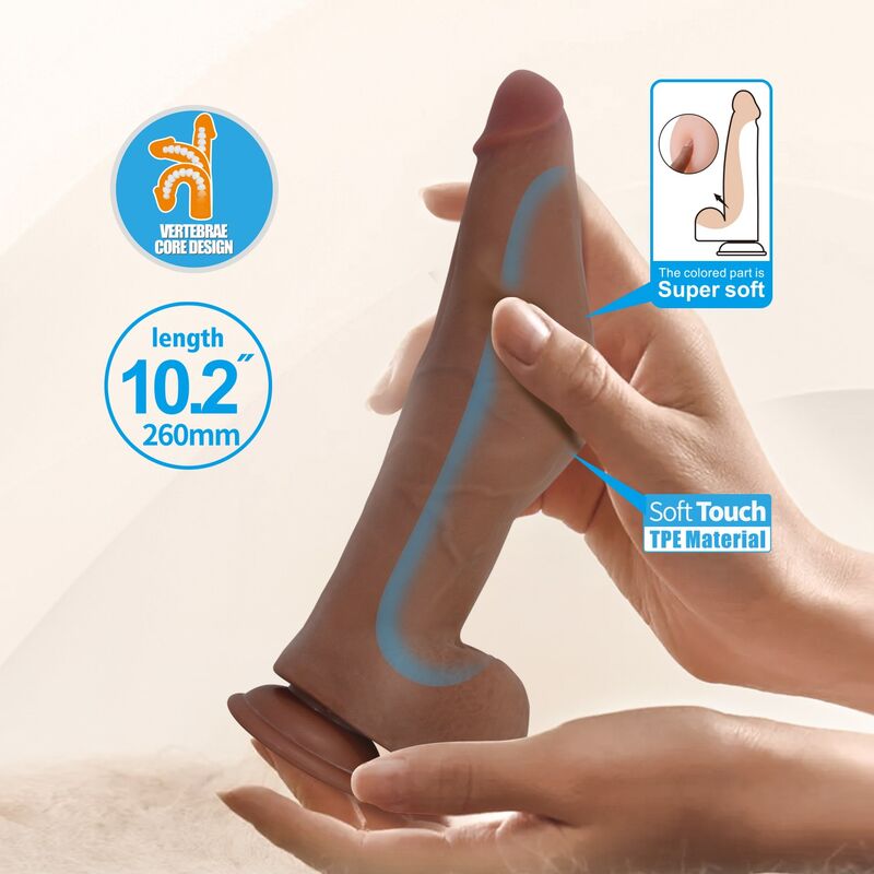 PRETTY LOVE - ULRIC DILDO REALÍSTICO FLEXIBLE 26 CM Ø 5,5 CM TPE MARRÓN