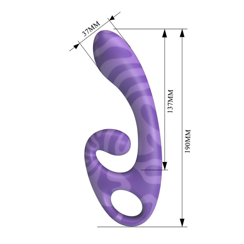 PRETTY LOVE - SUMMER VIBRADOR DOBLE CON ASA 19 CM Ø 3,5 CM MORADO