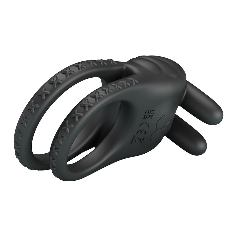 PRETTY LOVE - SINI ANILLO PARA PENE VIBRADOR RECARGABLE 10 FUNCIONES NEGRO