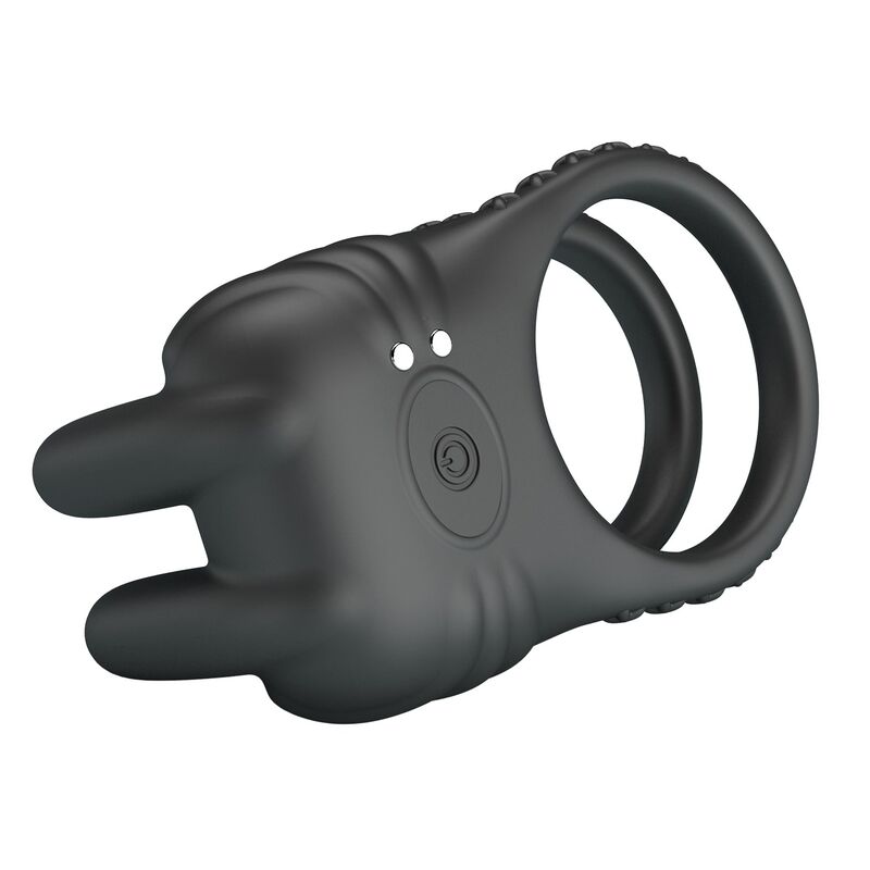PRETTY LOVE - SINI ANILLO PARA PENE VIBRADOR RECARGABLE 10 FUNCIONES NEGRO