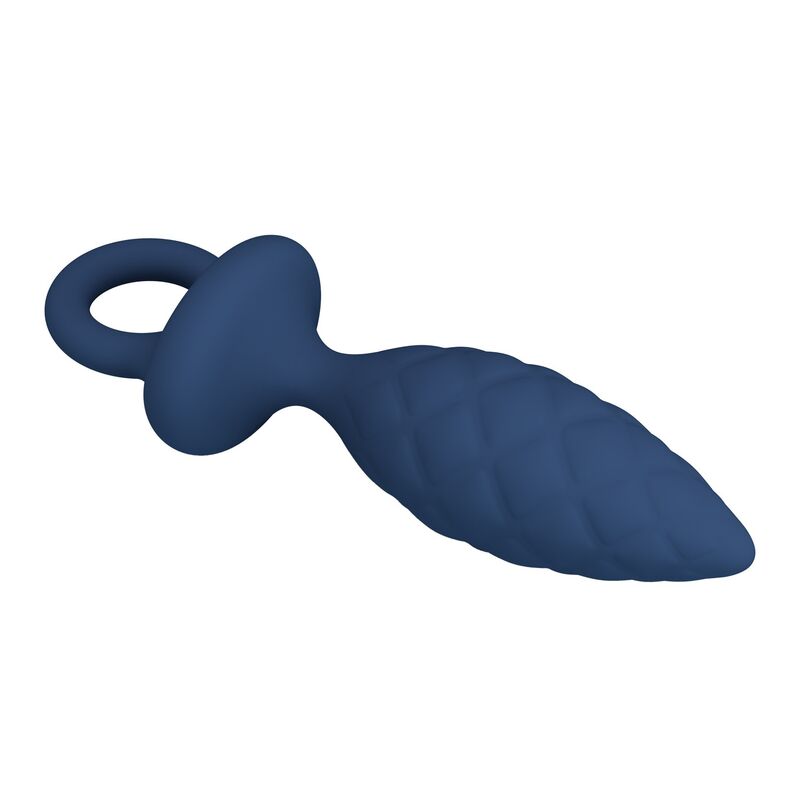 MR PLAY - PLUG ANAL TEXTURIZADO CON ANILLA AZUL L