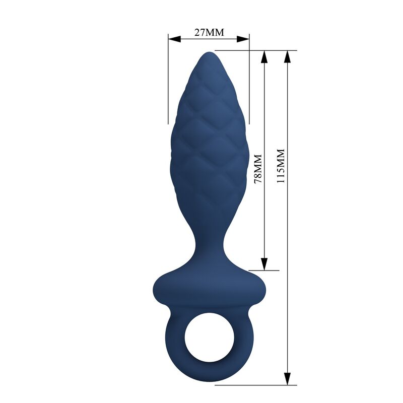 MR PLAY - PLUG ANAL TEXTURIZADO CON ANILLA AZUL S