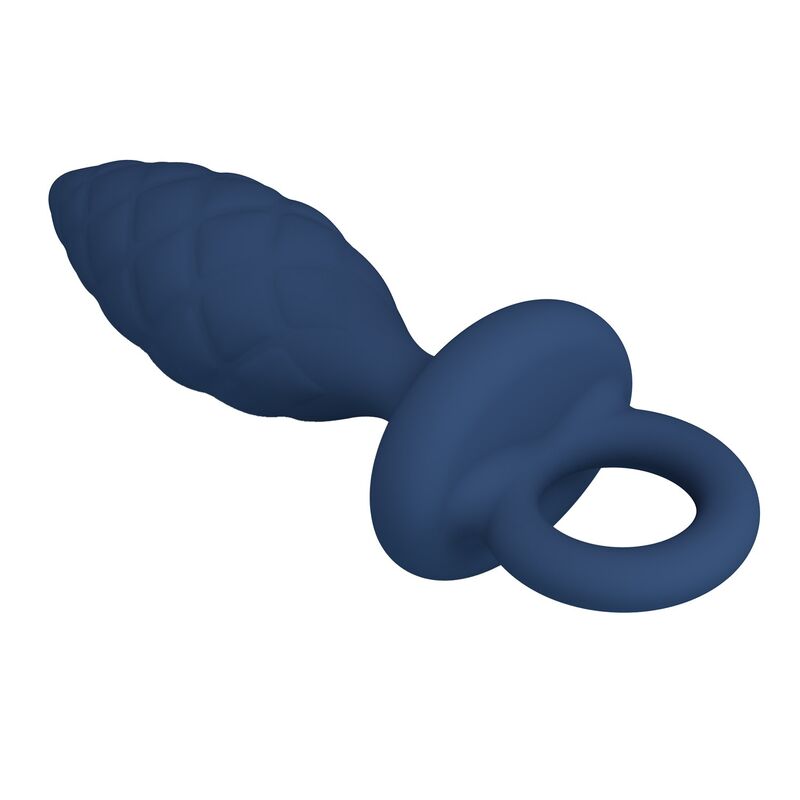MR PLAY - PLUG ANAL TEXTURIZADO CON ANILLA AZUL S
