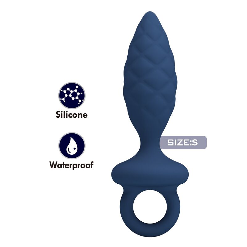 MR PLAY - PLUG ANAL TEXTURIZADO CON ANILLA AZUL S