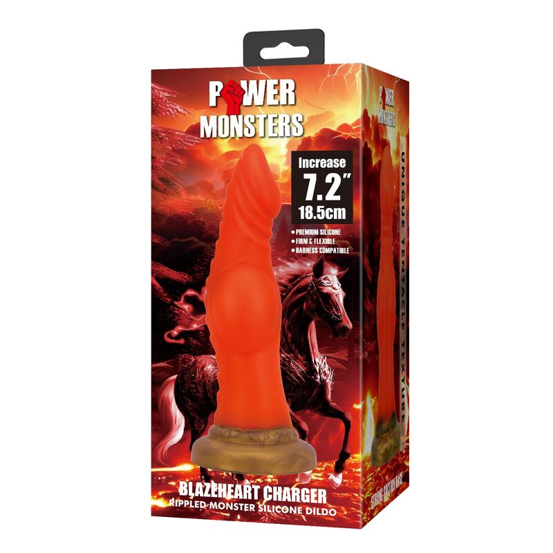 POWER MONSTERS - BLAZEHEART CHARGER DILDO 18,5 CM Ø 4,5 CM