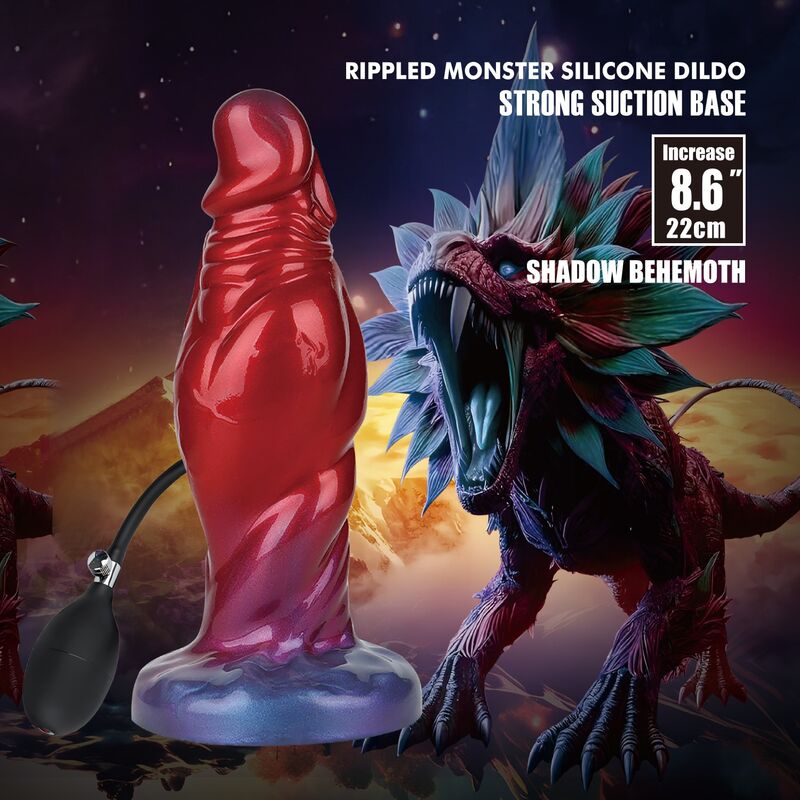 POWER MONSTERS - SHADOW BEHEMOTH DILDO HINCHABLE FANTASÍA BICOLOR 22 CM Ø 5 CM